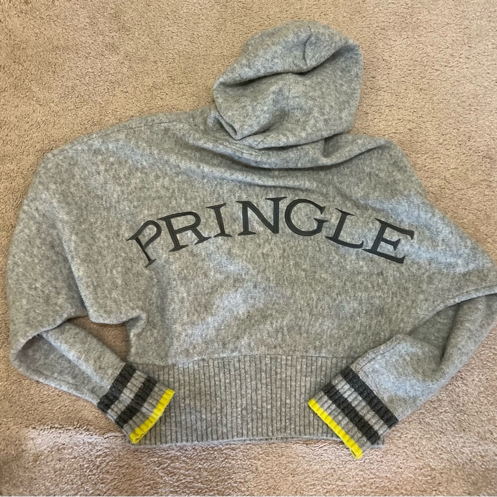 H&M X Pringle Of Scotland womens Gray Sweater Hoodie Rare  Size XSmall A101222